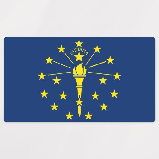 Patriottische labels met vlag van de staat Indiana (Design 2)