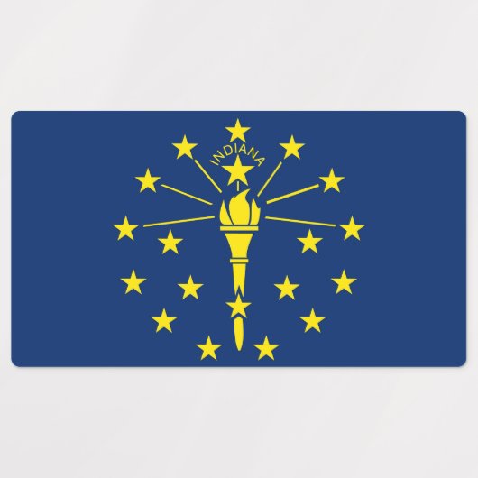 Patriottische labels met vlag van de staat Indiana (Design 1)