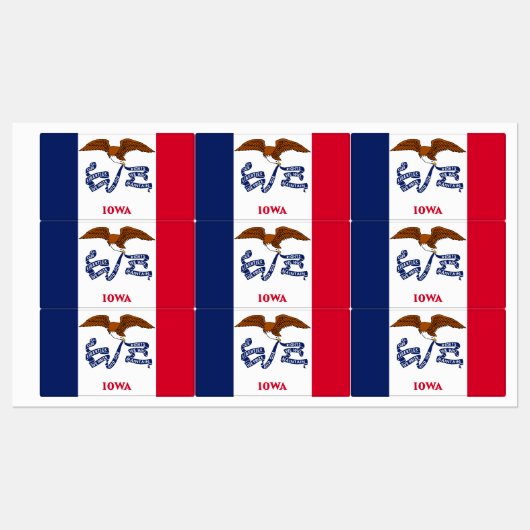 Patriottische labels met vlag van de staat Iowa (Vel)