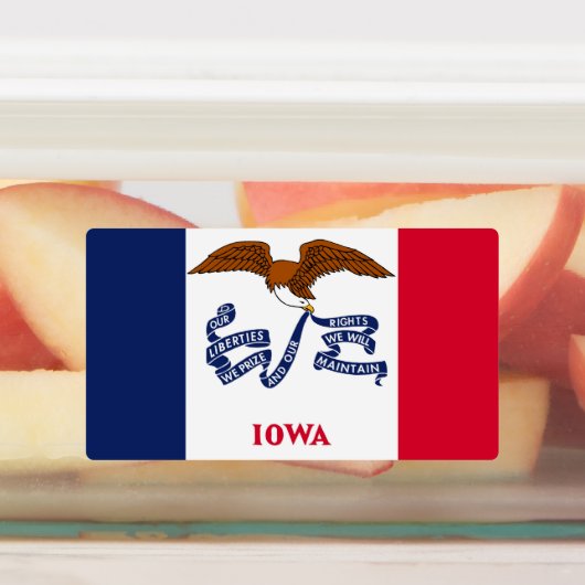 Patriottische labels met vlag van de staat Iowa (Aangebracht)
