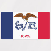 Patriottische labels met vlag van de staat Iowa (Design 2)