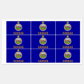 Patriottische labels met vlag van de staat Kansas