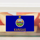 Patriottische labels met vlag van de staat Kansas (Aangebracht)
