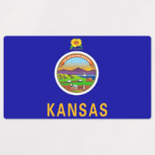 Patriottische labels met vlag van de staat Kansas (Design 2)