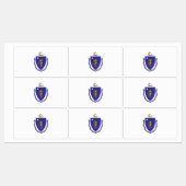 Patriottische labels met vlag van de staat Massach (Vel)