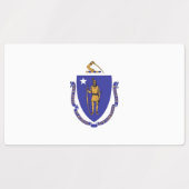 Patriottische labels met vlag van de staat Massach (Design 2)