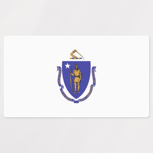 Patriottische labels met vlag van de staat Massach (Design 2)