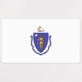 Patriottische labels met vlag van de staat Massach (Design 1)