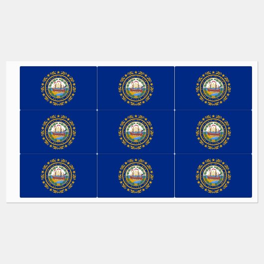 Patriottische labels met vlag van de staat New Ham (Vel)
