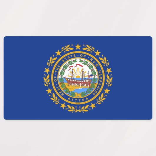 Patriottische labels met vlag van de staat New Ham (Design 2)