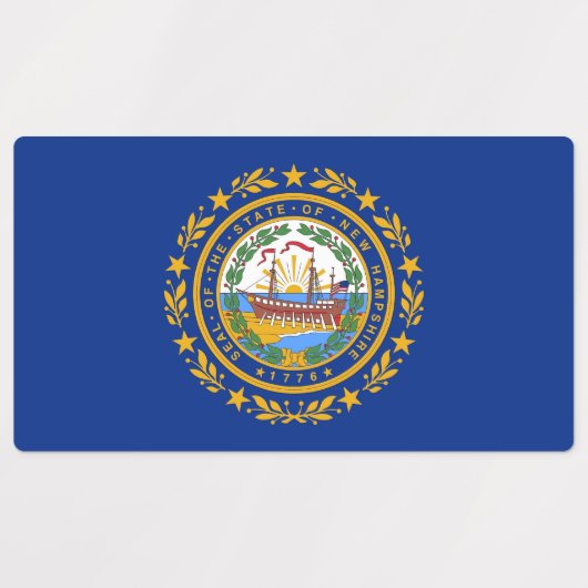 Patriottische labels met vlag van de staat New Ham (Design 1)