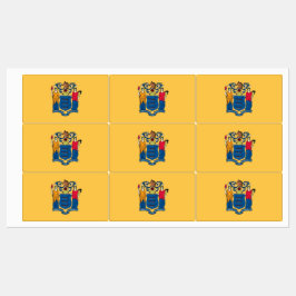 Patriottische labels met vlag van de staat New Jer