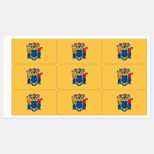 Patriottische labels met vlag van de staat New Jer (Vel)