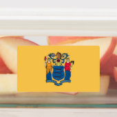 Patriottische labels met vlag van de staat New Jer (Aangebracht)