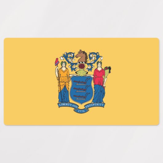 Patriottische labels met vlag van de staat New Jer (Design 2)