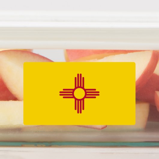 Patriottische labels met vlag van de staat New Mex (Aangebracht)