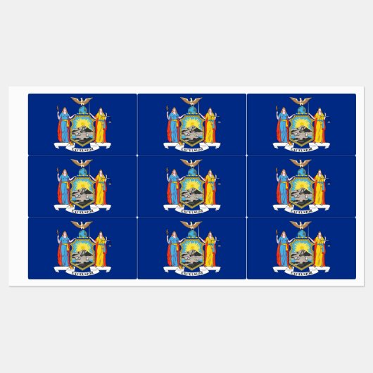 Patriottische labels met vlag van de staat New Yor (Vel)