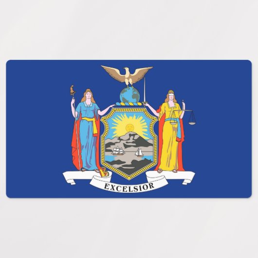 Patriottische labels met vlag van de staat New Yor (Design 2)