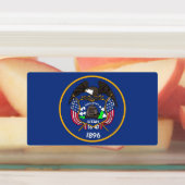 Patriottische labels met vlag van de staat Utah (Aangebracht)
