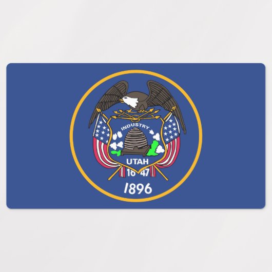 Patriottische labels met vlag van de staat Utah (Design 2)