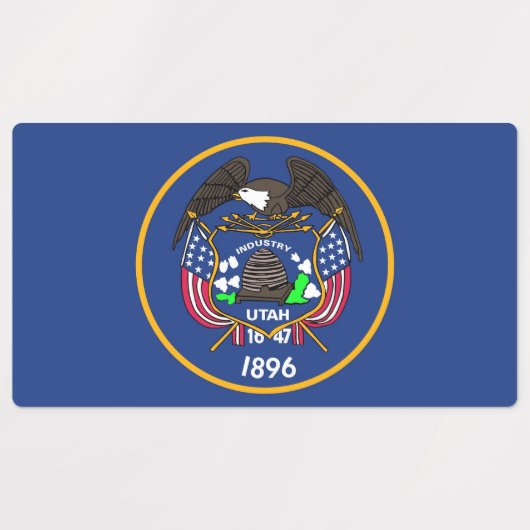 Patriottische labels met vlag van de staat Utah (Design 1)