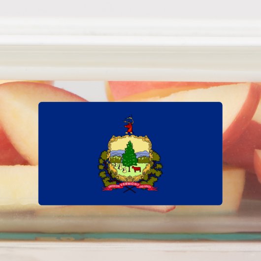 Patriottische labels met vlag van de staat Vermont (Aangebracht)