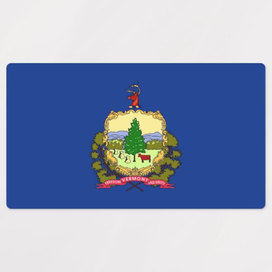 Patriottische labels met vlag van de staat Vermont (Design 2)