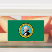 Patriottische labels met vlag van de staat Washing (Aangebracht)