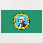 Patriottische labels met vlag van de staat Washing (Design 2)