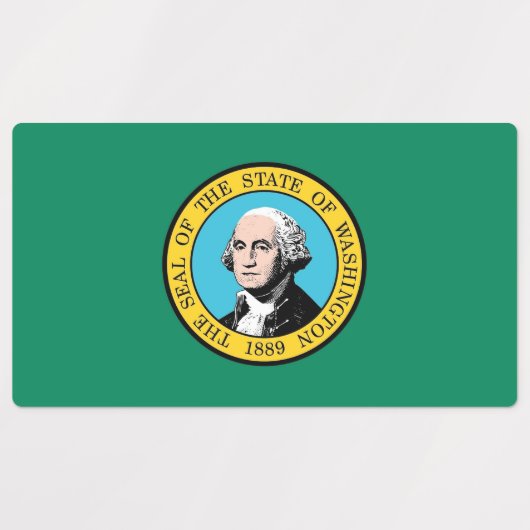 Patriottische labels met vlag van de staat Washing (Design 2)