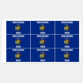 Patriottische labels met vlag van de staat Wiscons (Vel)