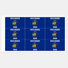 Patriottische labels met vlag van de staat Wiscons