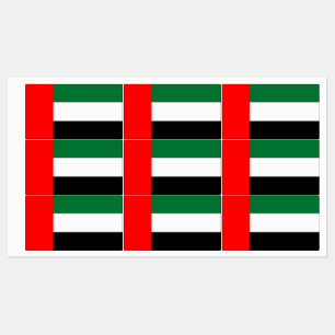 Patriottische labels met vlag van de Verenigde Ara