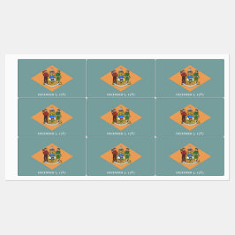 Patriottische labels met vlag van Delaware State