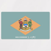 Patriottische labels met vlag van Delaware State
