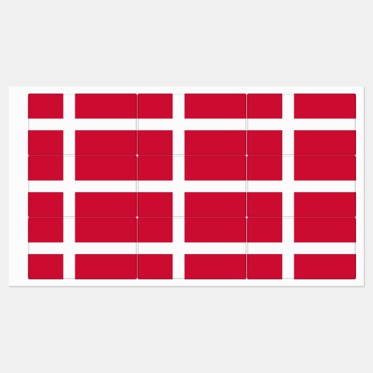 Patriottische labels met vlag van Denemarken (Vel)