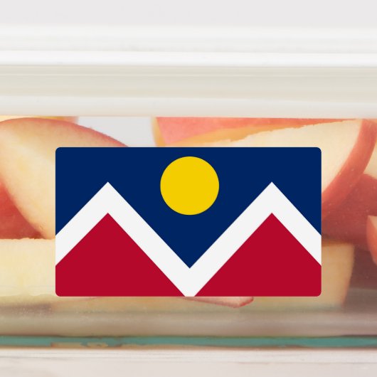 Patriottische labels met vlag van Denver City (Aangebracht)