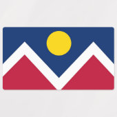 Patriottische labels met vlag van Denver City (Design 1)