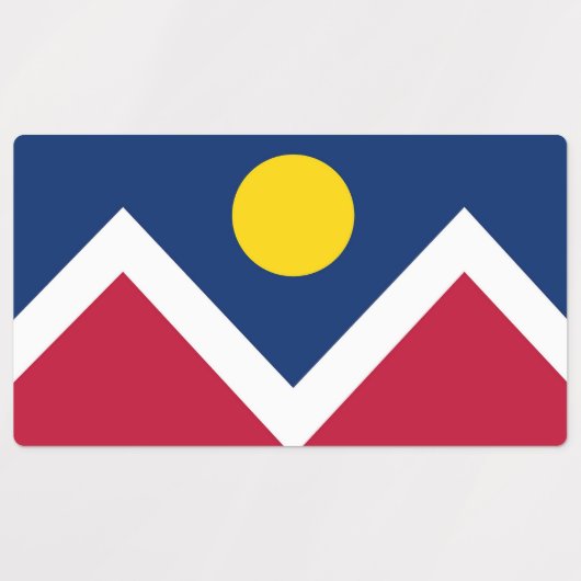 Patriottische labels met vlag van Denver City (Design 1)