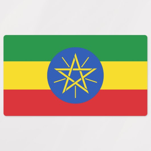Patriottische labels met vlag van Ethiopië (Design 2)