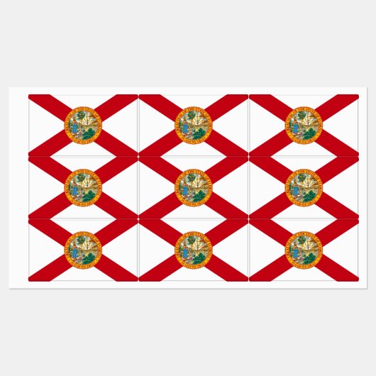 Patriottische labels met vlag van Florida (Vel)