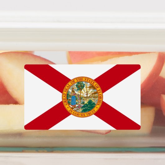 Patriottische labels met vlag van Florida (Aangebracht)