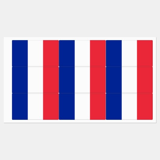 Patriottische labels met vlag van Frankrijk (Vel)