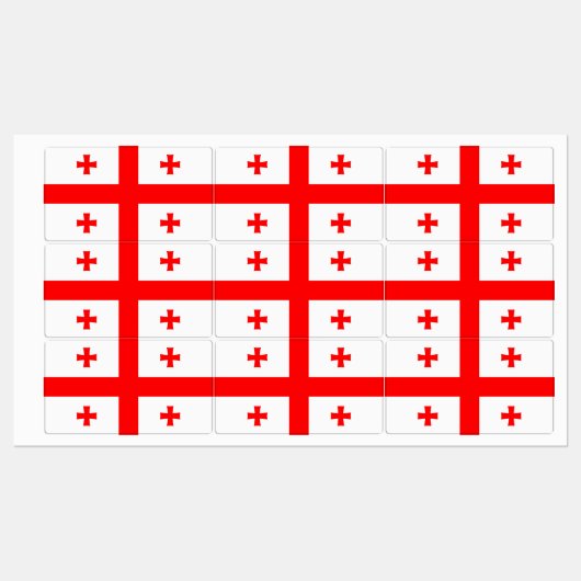 Patriottische labels met vlag van Georgië (Vel)