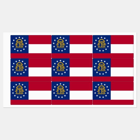 Patriottische labels met vlag van Georgië (Vel)