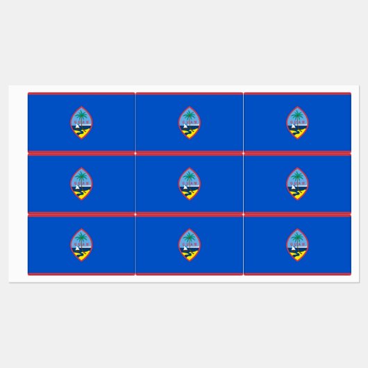 Patriottische labels met vlag van Guam (Vel)