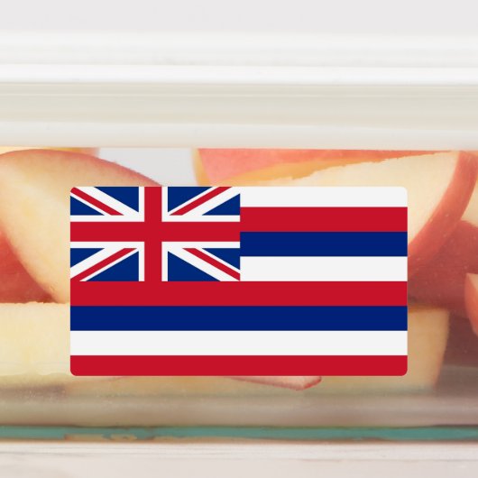 Patriottische labels met vlag van Hawaï (Aangebracht)