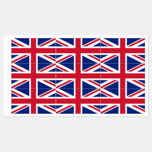 Patriottische labels met vlag van het Verenigd Kon