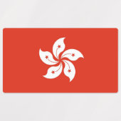 Patriottische labels met vlag van Hongkong (Design 2)