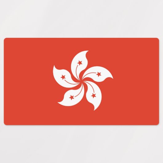 Patriottische labels met vlag van Hongkong (Design 2)